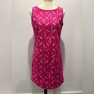 Lilly Pulitzer Stephanie Patterned Shift Dress - Pink - Lined - Geometric Design